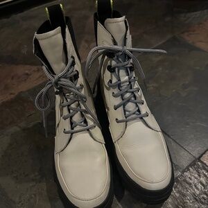 White Leather Lug Sole Sorel Boot